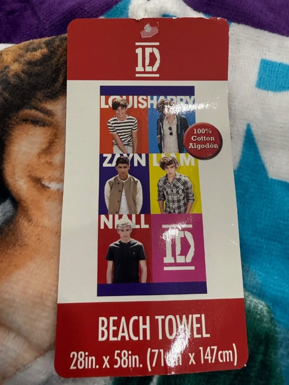 One Direction 2013 Beach Towel Harry Styles Liam Zayn Niall Louis 1D 28 x 58 New